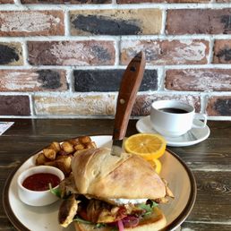 Lokma Chicken Sandwich and Turkish Black Tea Lokma Chicken Sandwich and Turkish Black Tea