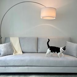 Zozi's Loft - Grey velvet 'elite modern' couch