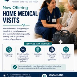 Can't make it to the clinic? Ask about our home medical visits for eligible patients in the community.