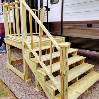American Dream Fence Crew - New deck with stairs for my RV.  Built in just a few hours. - Painters Near Me - Forney, Texas