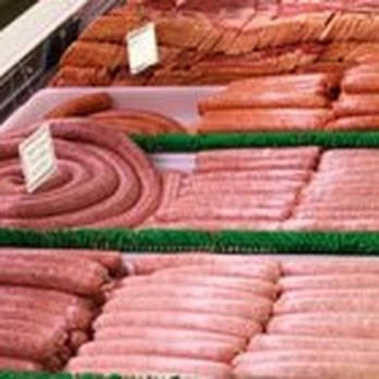 M & J Meats - a display of sausages - Farmers Market Near Me - Bristol, Pennsylvania M & J Meats - a display of sausages - Farmers Market Near Me - Bristol, Pennsylvania