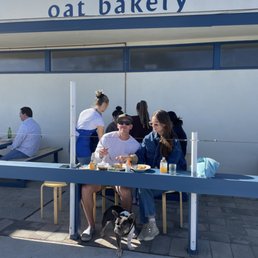 Exterior outside entrance of Oat Bakery Goleta - People and Dog friendly patio. - Goleta, California Exterior outside entrance of Oat Bakery Goleta - People and Dog friendly patio. - Goleta, California