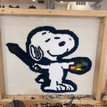 Freestyle Ceramics & Tufting - Artist snoopy rug - Paint-Your-Own Pottery Near Me - Chicago, Illinois Freestyle Ceramics & Tufting - Artist snoopy rug - Paint-Your-Own Pottery Near Me - Chicago, Illinois