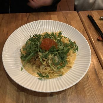 Kokkaku - Uni Cream Fettucine with Ikura - New American Near Me - Seattle, Washington Kokkaku - Uni Cream Fettucine with Ikura - New American Near Me - Seattle, Washington