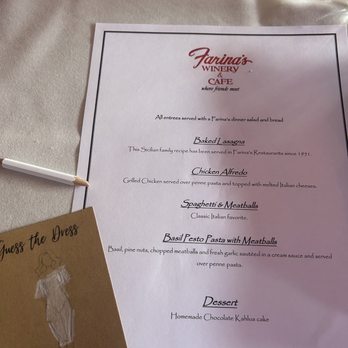 Farina's Winery & Cafe - Great menu - Italian Near Me - Grapevine, Texas Farina's Winery & Cafe - Great menu - Italian Near Me - Grapevine, Texas