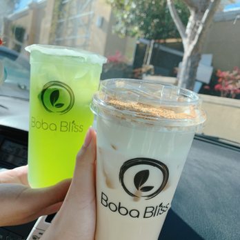 Boba Bliss - Cucumber Lemonade, Hojicha iced latte with cheese foam - Bubble Tea Near Me - Dublin, California Boba Bliss - Cucumber Lemonade, Hojicha iced latte with cheese foam - Bubble Tea Near Me - Dublin, California