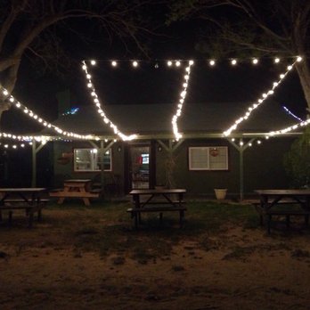 Olancha Cafe - Very cute patio, lights are blowing in the wind. - American Near Me - Olancha, California
