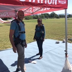 My partner and I getting ready to go up!