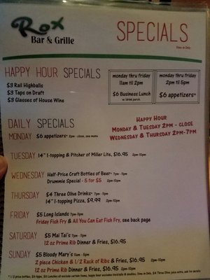 Menu photo 8 Rox Bar & Grille Pewaukee, WI