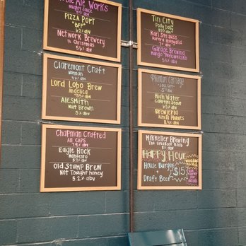 Pour Company - New beer menu up on the wall - New American Near Me - Fullerton, California