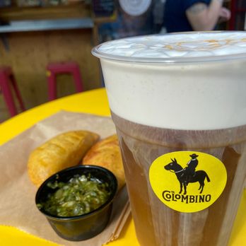 Colombino - Cold Brew with cold foam and dulce de leche. Empanadas Colombianas x 2 - Coffee Roasteries Near Me - Pittsburgh, Pennsylvania