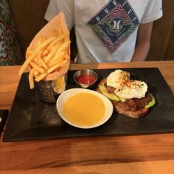 Avocado Grill - Short Rib Benedict - sauce on the side and fries