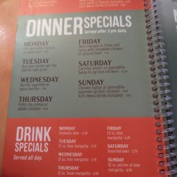 Dinner and drink specials