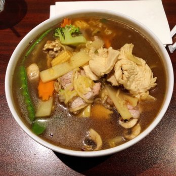 Bangkok Flavor 2 - This a large bowl of Thai Chicken and Beef Noodle  Soup with vegetables. - Thai Near Me - Canton, Michigan