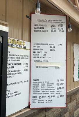 Menu photo 1 Cedar’s Drive Thru Spirit Lake, ID