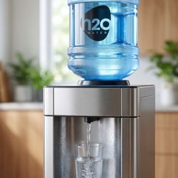 H2O Water Company - "Skip the heavy lifting!  Upgrade your hydration with our sleek, bottom-loading water dispensers. Enjoy instant access to crisp, cold, or