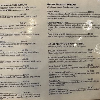 Stone Hearth Cafe - other side of menu - Cafes Near Me - Centerville, Indiana