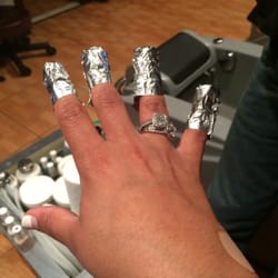 Tiffany Nails & Spa - Soaking off my gel polish.