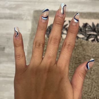 Nail Trix - The original set I came in with and requested the dark blue to be red and light blue to be light pink. - Nail Salons Near Me - Scranton, Pennsylvania Nail Trix - The original set I came in with and requested the dark blue to be red and light blue to be light pink. - Nail Salons Near Me - Scranton, Pennsylvania