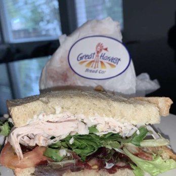 Great Harvest Bread Co - Cranberry turkey sandwich on honey white. AMAZING - Bakeries Near Me - Temecula, California