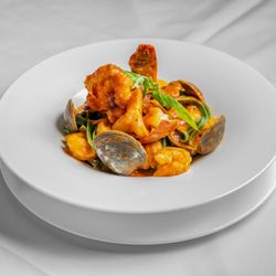 Chazz Palminteri Italian Restaurant - White Plains - Seafood fettuccini, a staple Italian dish, cooked to perfection at Chazz Palminteri.