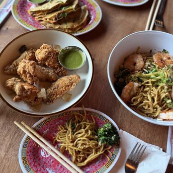 After Ours - Salt and pepper wings with this amazing green sauce, Bo koh tacos and garlic noodles with shrimp :) - Vietnamese Near Me - Portland, Oregon After Ours - Salt and pepper wings with this amazing green sauce, Bo koh tacos and garlic noodles with shrimp :) - Vietnamese Near Me - Portland, Oregon