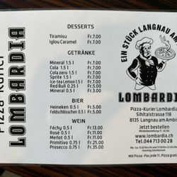 Pizza-Kurier Lombardia - 05/26 Menu