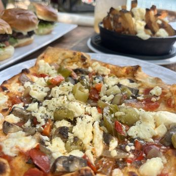 Pinched on the River - Veggie pizza - Mediterranean Near Me - Chicago, Illinois Pinched on the River - Veggie pizza - Mediterranean Near Me - Chicago, Illinois