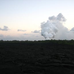 the plume of smoke as you approach