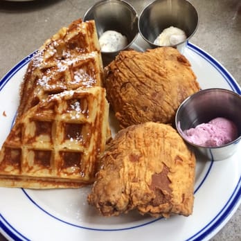 Sweet Chick - Fried Vegetarian Chicken & Waffles ($16.00) - Southern Near Me - New York, New York Sweet Chick - Fried Vegetarian Chicken & Waffles ($16.00) - Southern Near Me - New York, New York