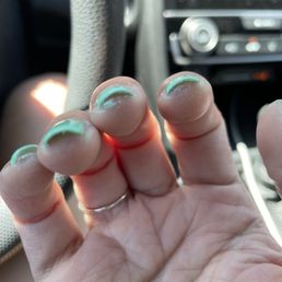 Polish on my actual fingers.