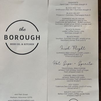 The Borough Kitchen and Cocktails - Menu - Brewpubs Near Me - Madison, Wisconsin The Borough Kitchen and Cocktails - Menu - Brewpubs Near Me - Madison, Wisconsin