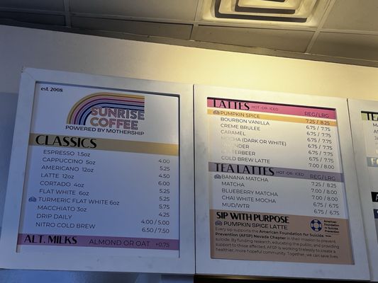 Menu photo 2 Sunrise Coffee Las Vegas, NV