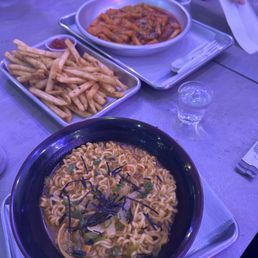 fries, 떡볶이, 라면