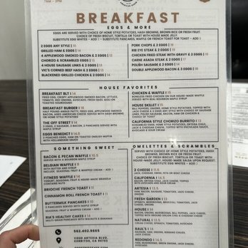 Off Street Cafe - Menu FRONT - American Near Me - Cerritos, California