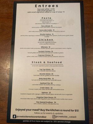 Menu photo 6 Creekside Restaurant & Bar Catskill, NY