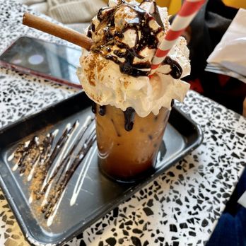 The Place 2 Be - Iced latte with almond milk... - Breakfast & Brunch Near Me - New Haven, Connecticut