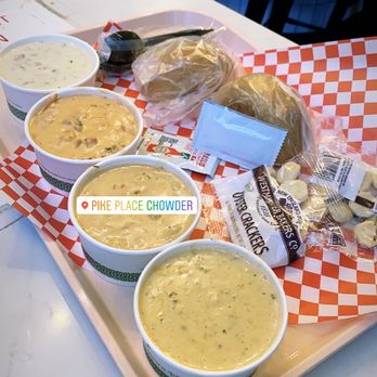 Pike Place Chowder - 4 Chowder Sampler *5oz each* - Seafood Near Me - Seattle, Washington
