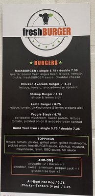 Menu photo 2 Fresh Burger Hopewell Junction, NY Menu photo 2 Fresh Burger Hopewell Junction, NY