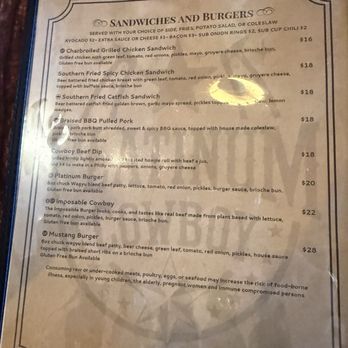 Platinum Cowboy - Menu page 4 - Pop-Up Restaurants Near Me - Palm Desert, California