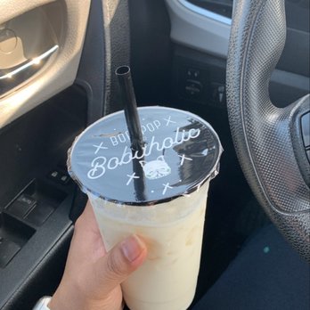 BoBaPoP - Large iced Japanese Brown Rice Milk Tea with 70% sweet. Toasty, nutty, Smokey flavor ! - Coffee & Tea Near Me - San Gabriel, California