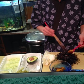 Sushi Akio - Chef Even is showing us the fresh uni! - Japanese Near Me - Forest Hills, New York Sushi Akio - Chef Even is showing us the fresh uni! - Japanese Near Me - Forest Hills, New York