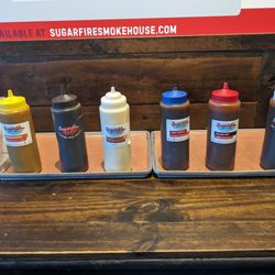Sugarfire Smokehouse - Sauces at the sauce bar
