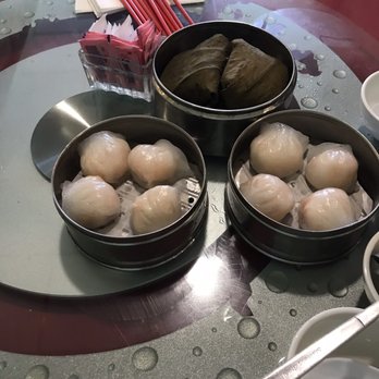 Dynasty Garden - Har gow and sticky rice with chicken wrapped in banana leaf - Dim Sum Near Me - Modesto, California