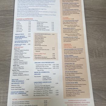 Shorehouse Kitchen - Menu - Coffee & Tea Near Me - La Jolla, California Shorehouse Kitchen - Menu - Coffee & Tea Near Me - La Jolla, California