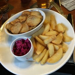 King William IV - Lamb hotpot with red cabbage and chips