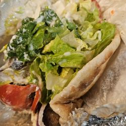 Elia Taverna - Shrimp pita sandwich...get the tzatziki on the side. It's everywhere