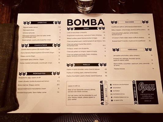 Menu photo 1 Bomba Melbourne, VIC