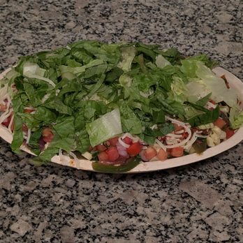 Chipotle Mexican Grill - Chipotle Honey Chicken Bowl with extras of most toppings, including the lettuce - Fast Food Near Me - Bellflower, California Chipotle Mexican Grill - Chipotle Honey Chicken Bowl with extras of most toppings, including the lettuce - Fast Food Near Me - Bellflower, California