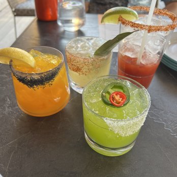 Picobar - Drinks - green flash (front), mangonada (back right) Can't remember the others - Tacos Near Me - Calistoga, California Picobar - Drinks - green flash (front), mangonada (back right) Can't remember the others - Tacos Near Me - Calistoga, California